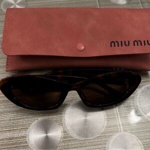 Miu Miu Brown Sunglasses with Pink Case